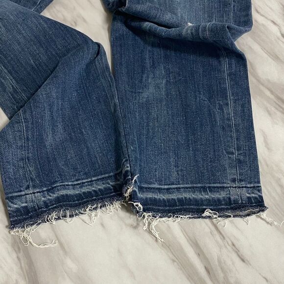 Banana Republic Premium Denim Straight Crop Jeans Size 28 Distressed Raw Hem - Picture 7 of 12